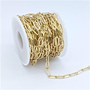 Copper Paperclip Chain Gold Plated, approx 4x11mm [CH11060]