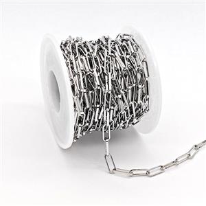 Copper Chain, Platinum Plated, approx 3.5x10mm [CH11063]