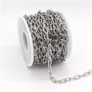 Copper Chain, Platinum Plated, approx 4x7mm [CH11065]