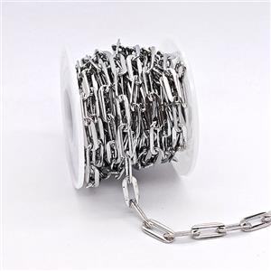 Copper Chain, Platinum Plated, approx 6x14mm [CH11067]