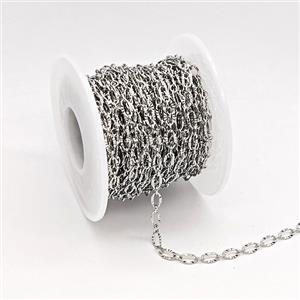 Copper Chain, Platinum Plated, approx 3.5x6mm [CH11071]