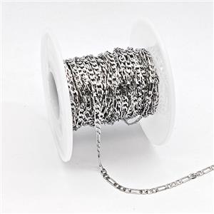 Copper Chain, Platinum Plated, approx 2.5mm wide [CH11073]