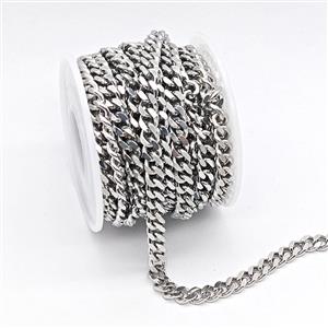 Copper Chain, Platinum Plated, approx 6mm [CH11075]