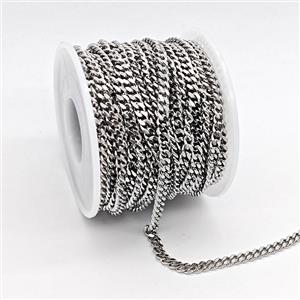 Copper Chain, Platinum Plated, approx 4mm [CH11077]