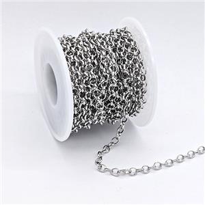 Copper Rolo Chain Platinum Plated, approx 4mm [CH11079]