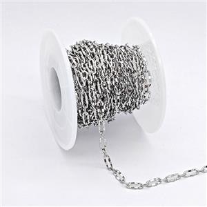 Copper Chain, Platinum Plated, approx 3.5x8mm [CH11081]