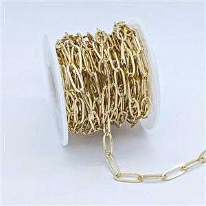 Copper Paperclip Chain Gold Plated, approx 5x14mm [CH11084]