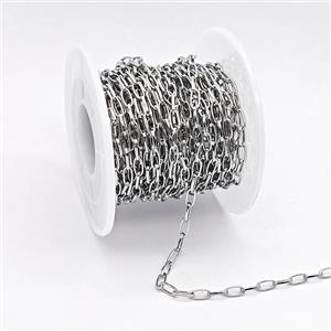 Copper Chain, Platinum Plated, approx 3x6mm [CH11085]