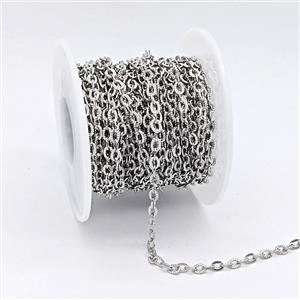 Copper Chain, Platinum Plated, approx 3mm [CH11089]