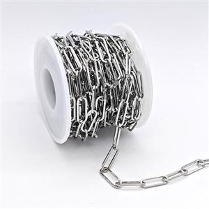 Copper Paperclip Chain Platinum Plated, approx 5x15mm [CH11093]