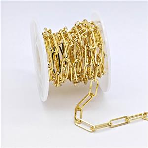 Copper Paperclip Chain Gold Plated, approx 5x15mm [CH11094]