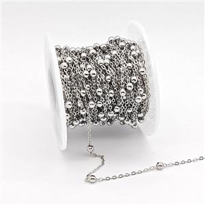 Copper Chain, Platinum Plated, approx 1.5x2mm, 3.5mm [CH11097]