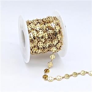 Copper Emoji Chain Gold Plated, approx 6mm [CH11104]