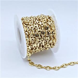 Copper Chain, Gold Plated, approx 5.5x7mm [CH11107]