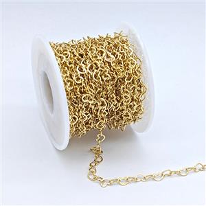 Copper Heart Chain Gold Plated, approx 4x5mm [CH11110]