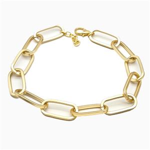 Aluminium Necklace Chain Duck Matte Gold, approx 22-45mm,45-50cm length [CH11117]