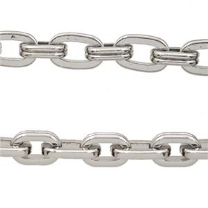 Alloy Chain Platinum Plated, approx 7-11mm, 8-13mm [CH11122]