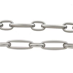 Alloy Chain Matte Silver, approx 10-15mm, 9-25mm [CH11140]