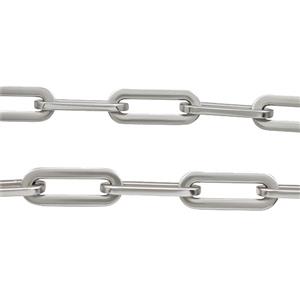 Alloy Paperclip Chain Matte Silver, approx 9-23mm [CH11144]