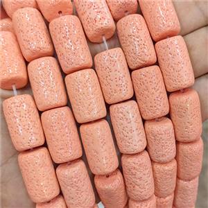 Pink Coral Tube Beads Dye, approx 14-21mm, 80cm length [CROT19]