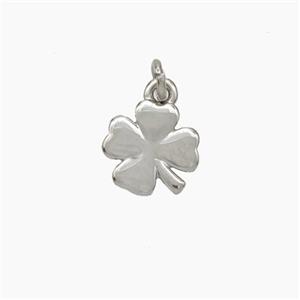 Copper Clover Pendant Platinum Plated, approx 8mm [FD19188]