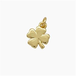 Copper Clover Pendant Gold Plated, approx 8mm [FD19189]