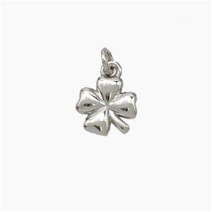 Copper Clover Pendant Platinum Plated, approx 8mm [FD19190]
