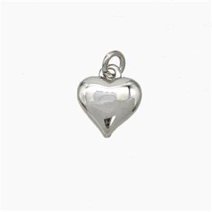 Copper Heart Pendant Platinum Plated, approx 8mm [FD19198]