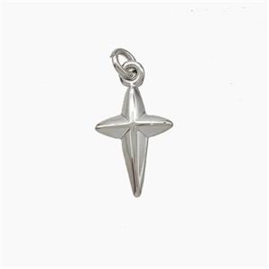 Copper NorthStar Pendant Platinum Plated, approx 8-12mm [FD19200]