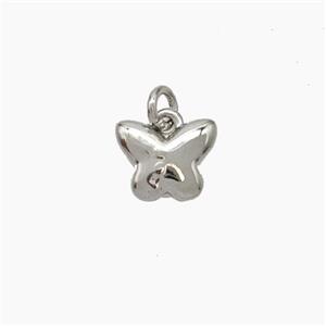 Copper Butterfly Pendant Platinum Plated, approx 6-8mm [FD19205]