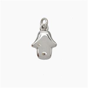 Copper Hand Pendant Platinum Plated, approx 8-10mm [FD19207]