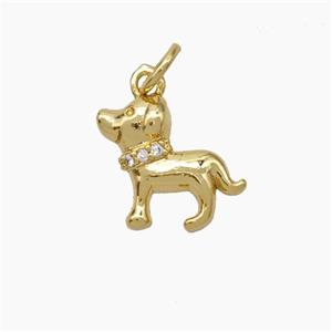 Copper Dog Pendant Pave Zirconia Gold Plated, approx 11mm [FD19209]