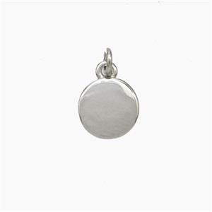 Copper Coin Pendant Platinum Plated, approx 8mm [FD19211]