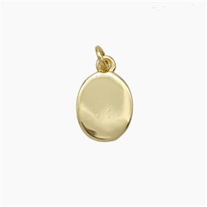 Copper Oval Pendant Gold Plated, approx 8-10mm [FD19214]