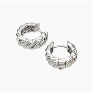 Copper Hoop Earrings Platinum Plated, approx 14mm dia [FD19334]