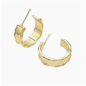 Copper Stud Earrings Gold Plated, approx 8mm, 22mm dia [FD19357]