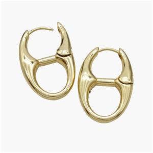 Copper Latchback Earrings Gold Plated, approx 16-25mm [FD19363]
