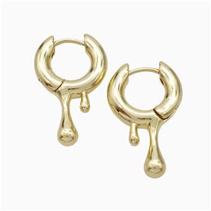 Copper Hoop Earrings Gold Plated, approx 15-25mm, 15mm dia [FD19365]