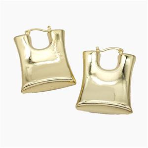 Copper Leaveback Earrings Gold Plated, approx 28-38mm [FD19371]