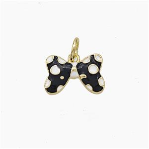 Copper Butterfly Pendant Black Enamel Gold Plated, approx 8-12mm [FD19388]