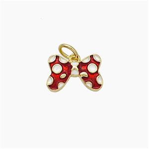 Copper Butterfly Pendant Red Painted Gold Plated, approx 8-12mm [FD19389]
