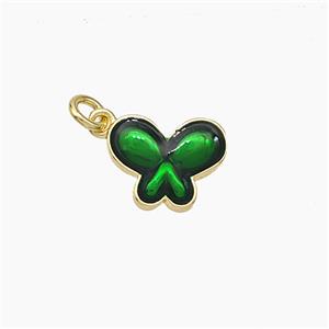 Copper Butterfly Pendant Green Painted Gold Plated, approx 8-10mm [FD19393]