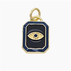 Copper Eye Pendant Enamel Rectangle Gold Plated, approx 10-12mm [FD19498]
