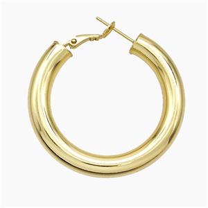 Copper Latchback Earrings Gold Plated, approx 40mm dia [FD19533-40MM]