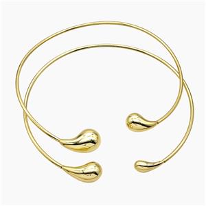 Copper Wire Collar Necklace Gold Plated, approx 10-22mm, 15-30mm, 135mm dia [FD19538-S]
