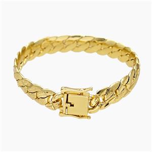 Copper Bracelet Gold Plated, approx 9mm, 18cm length [FD19539]
