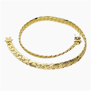 Copper Necklace Gold Plated, approx 9mm, 46cm length [FD19540]