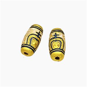 Copper Rice Beads Painted Gold Plated, approx 6-12mm [FD19547]