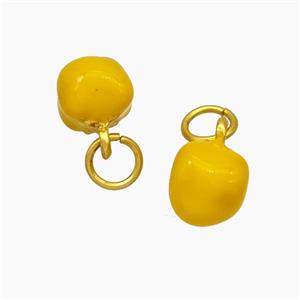 Copper Tomato Pendant Yellow Enamel Gold Plated, approx 8mm [FD19567]