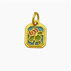 Copper Crab Pendant Enamel Gold Plated, approx 8-11mm [FD19579]
